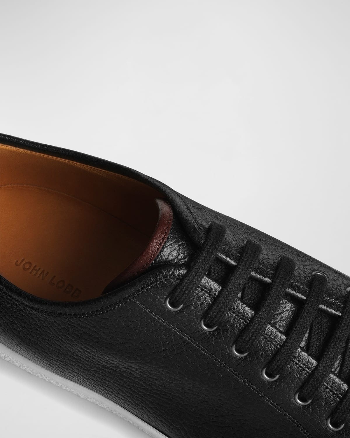 Men's Textured Leather Low-Top Sneakers - 3