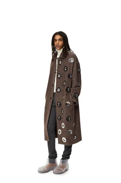 Loewe Sinkhole embellished coat in wool outlook