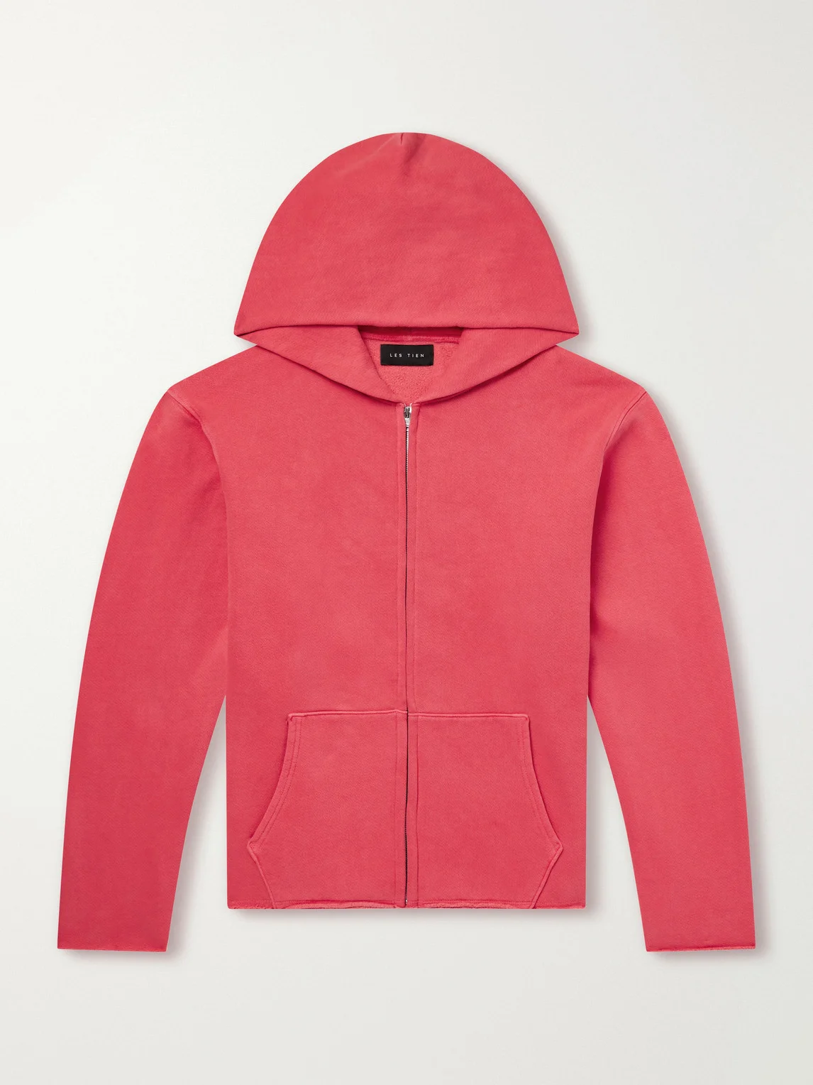 Garment-Dyed Distressed Cotton-Jersey Zip-Up Hoodie - 1