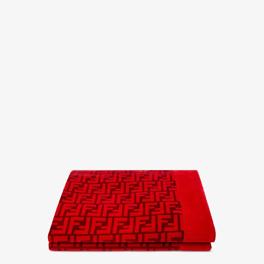 Red cotton beach towel - 1