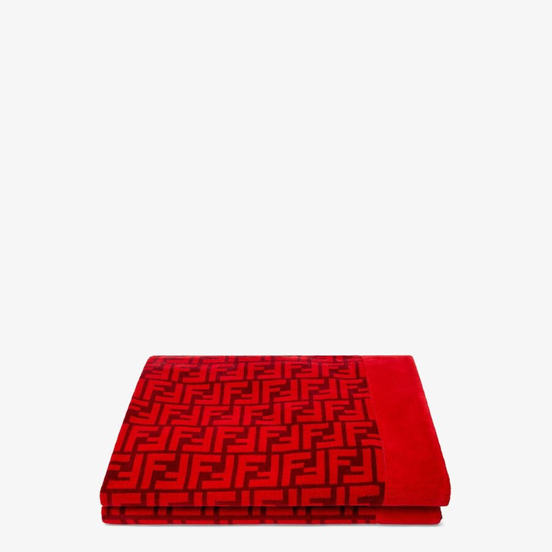 Red cotton beach towel 1