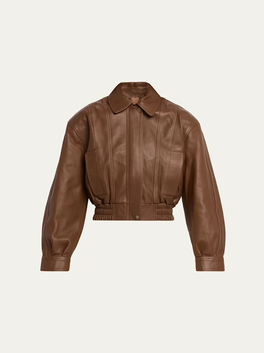 Samson Cropped Leather Jacket - 1