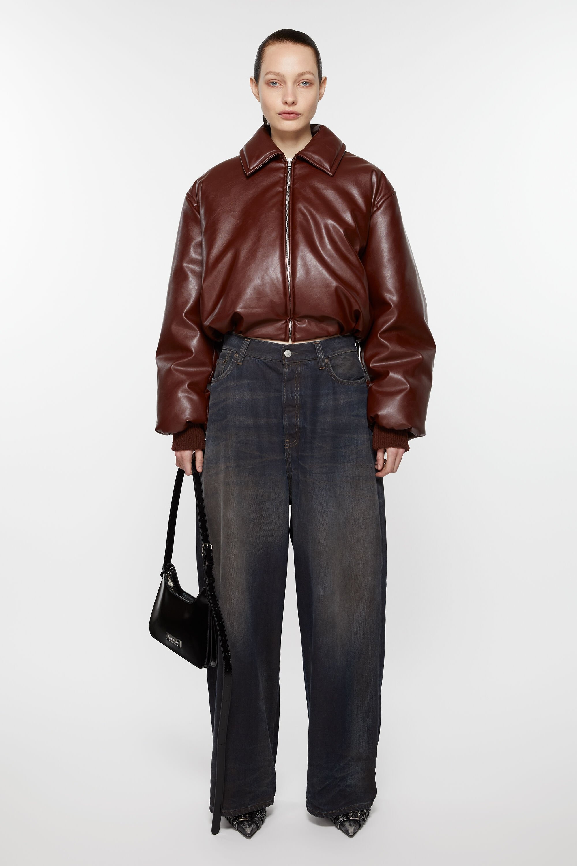 Coated bomber jacket - Dark burgundy - 2