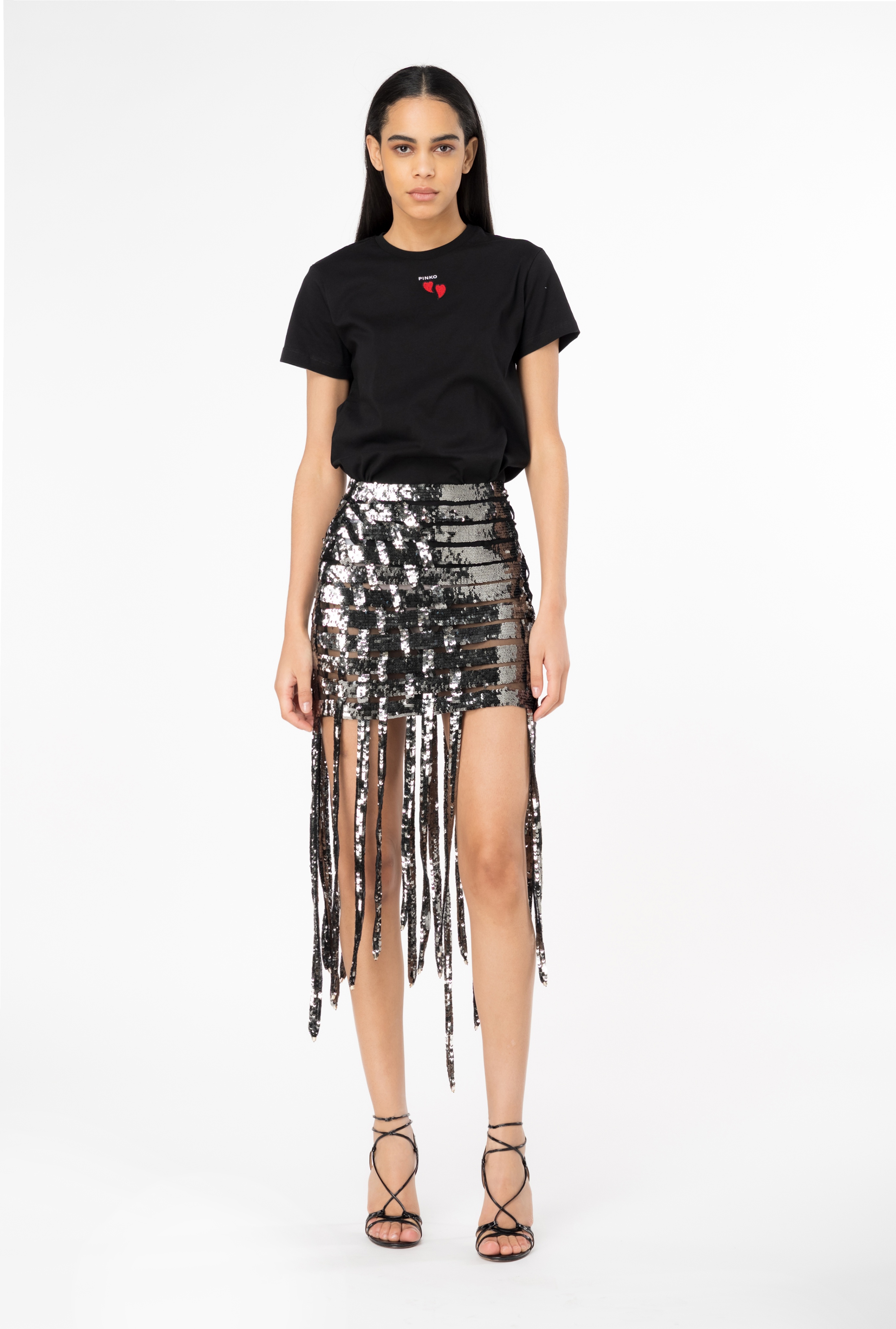 SEQUIN-LACE MINI SKIRT WITH FRINGING - 2