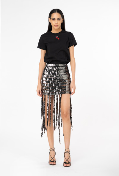 PINKO SEQUIN-LACE MINI SKIRT WITH FRINGING outlook