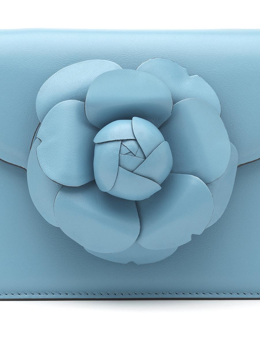 FRENCH BLUE LEATHER MINI TRO BAG - 3