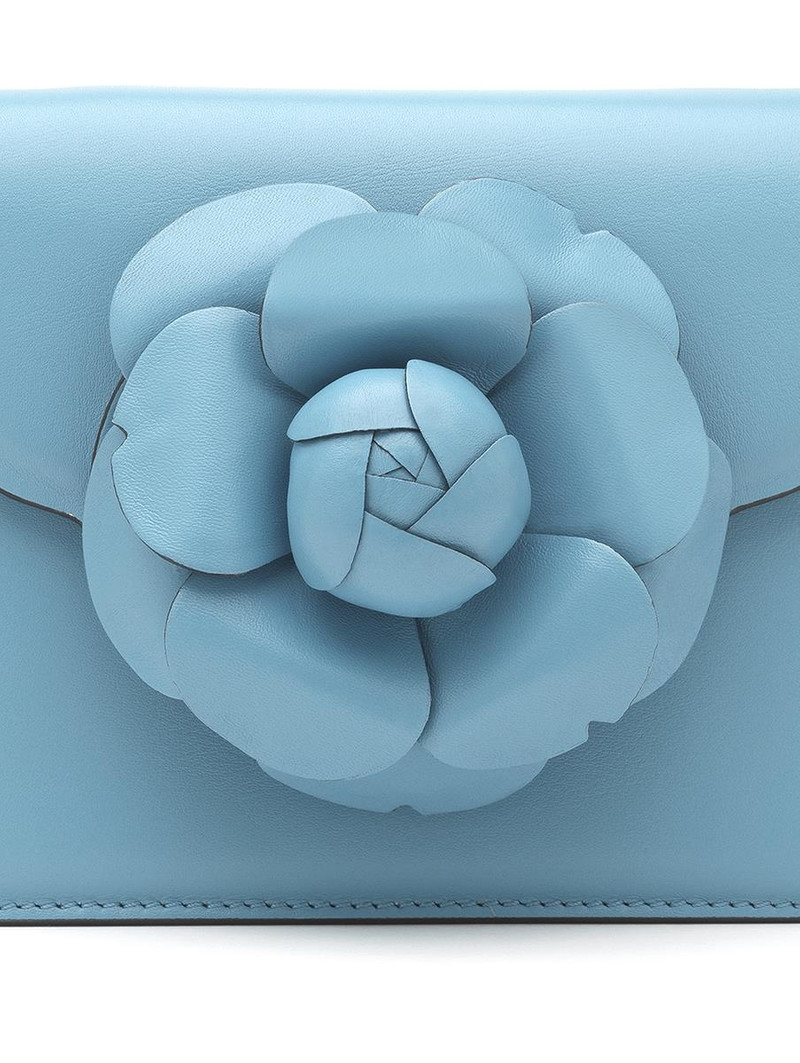 FRENCH BLUE LEATHER MINI TRO BAG 3