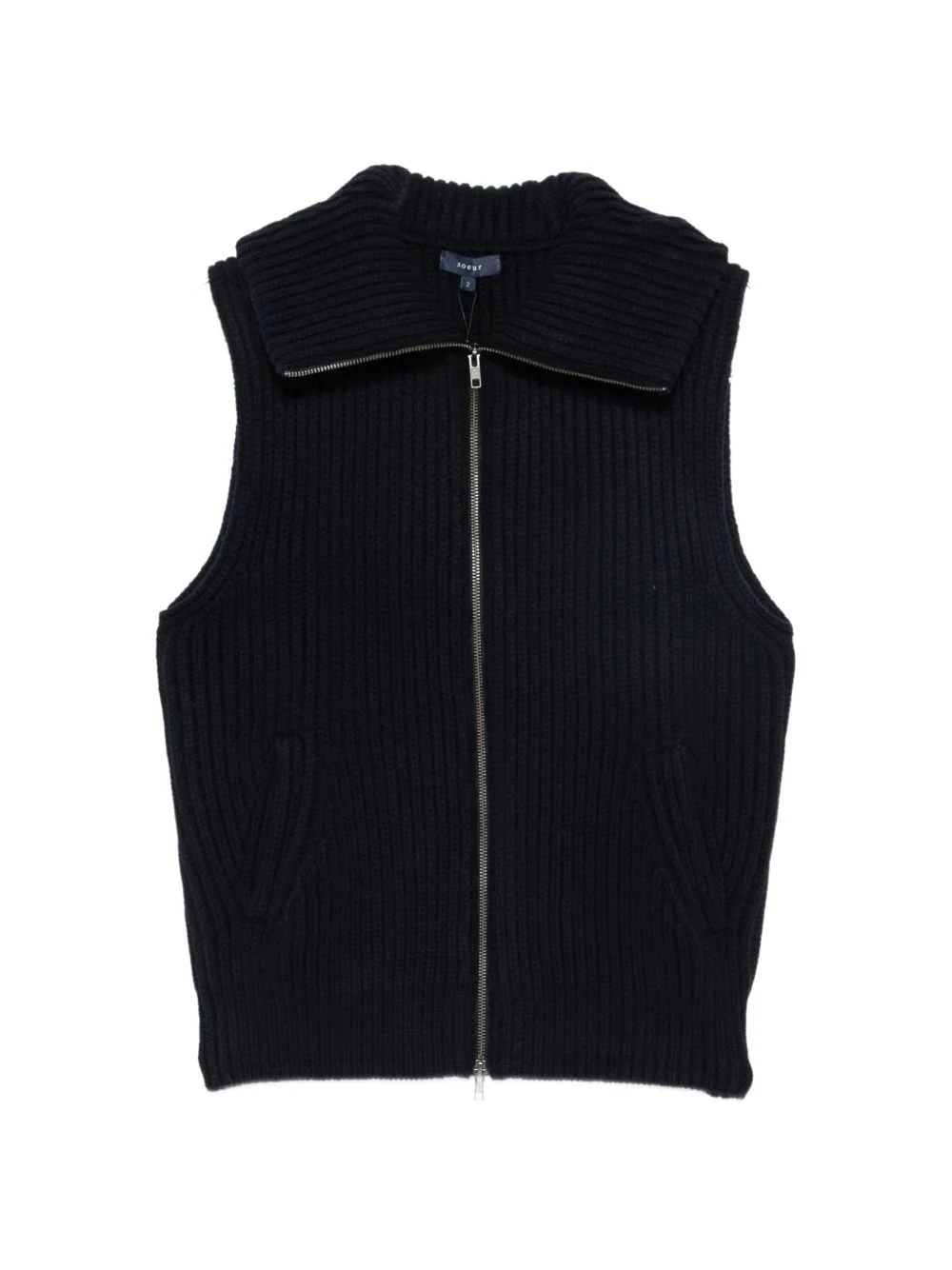 Kristen ribbed-knit sleeveless jacket - 1