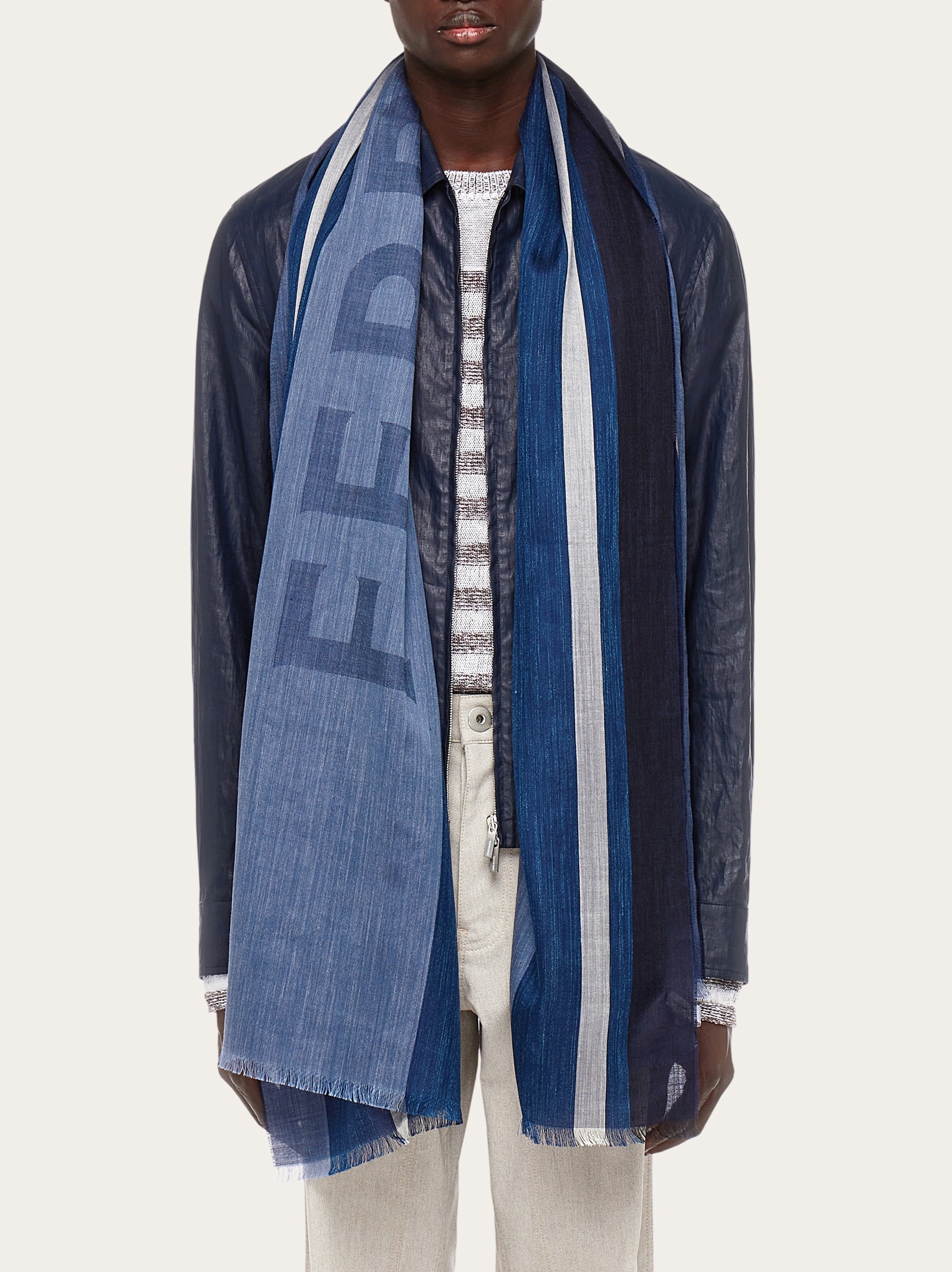 Maxi-striped jacquard stole 3