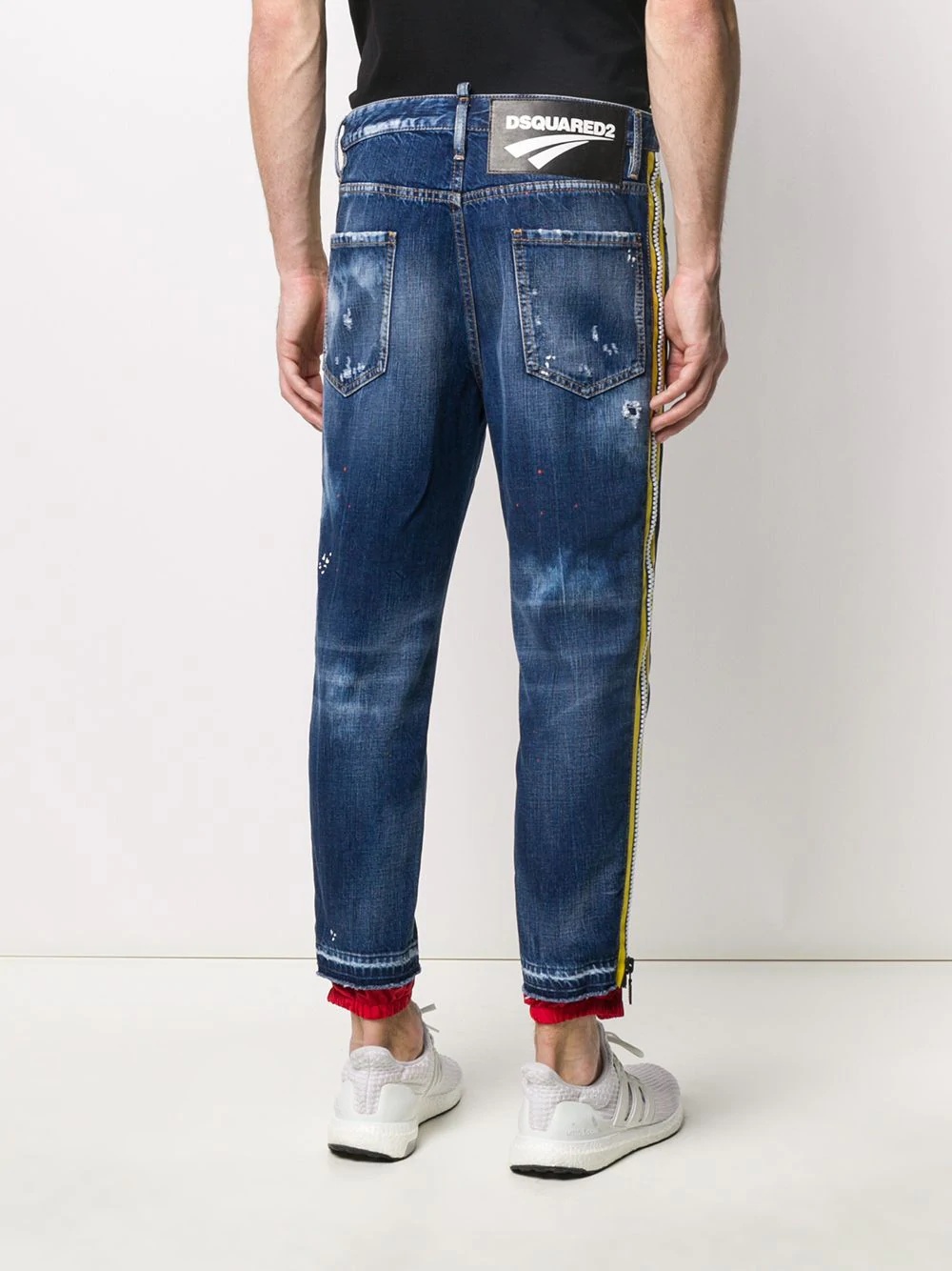 ripped band detail tapered jeans - 4