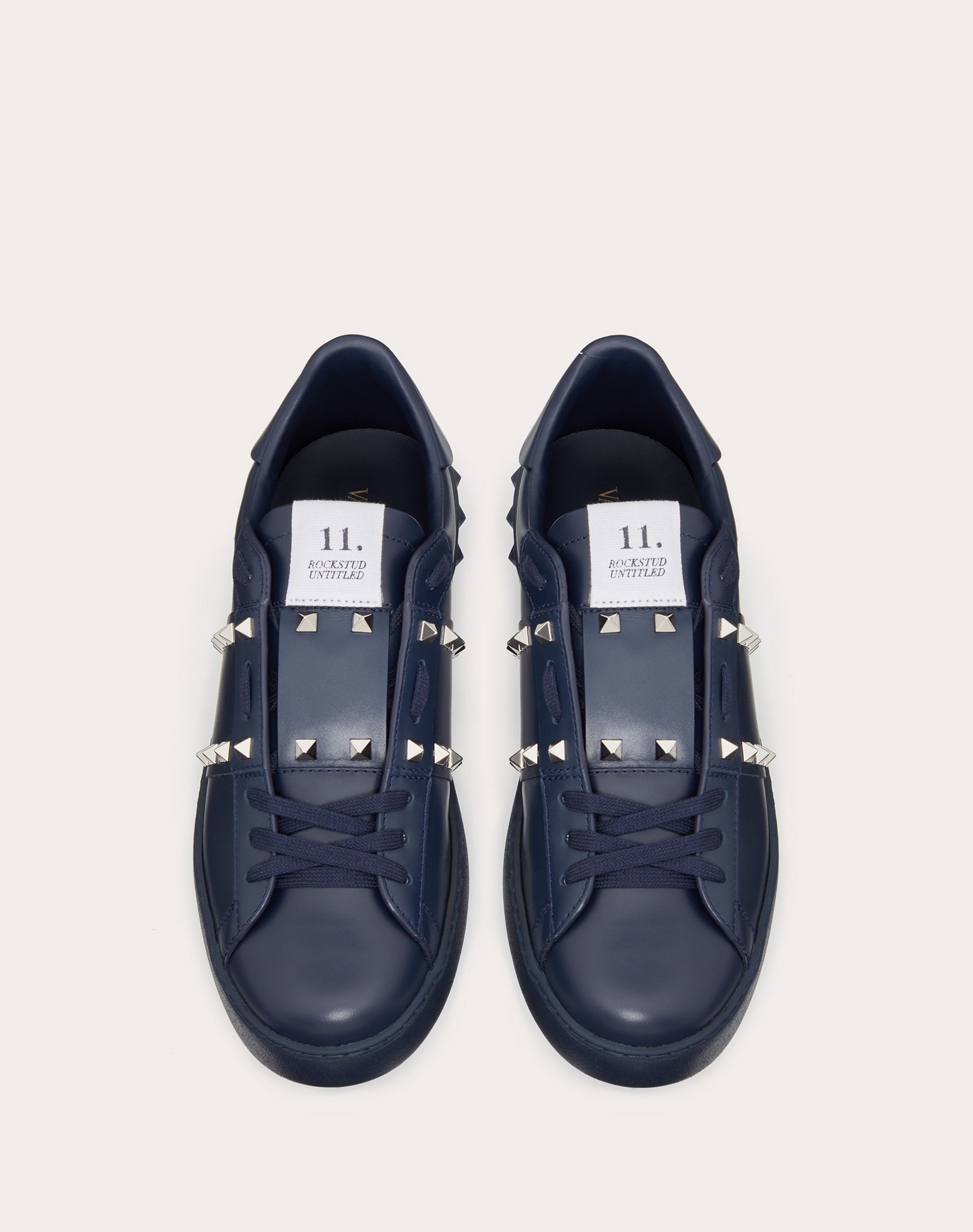 Rockstud Untitled Sneaker in Marine Calfskin - 4