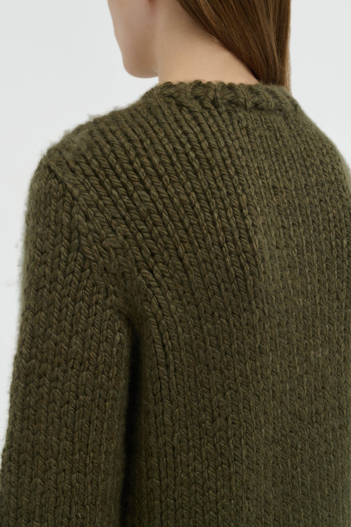 Poros Knit Sweater in Olive Cashmere - 5