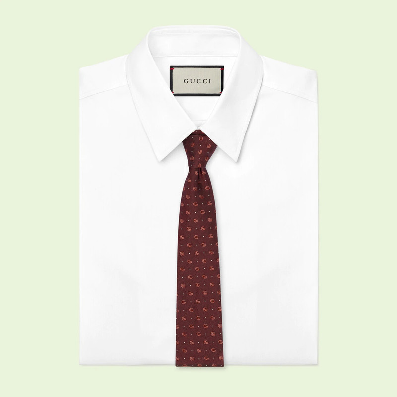GUCCI Double G and polka dot silk jacquard tie outlook