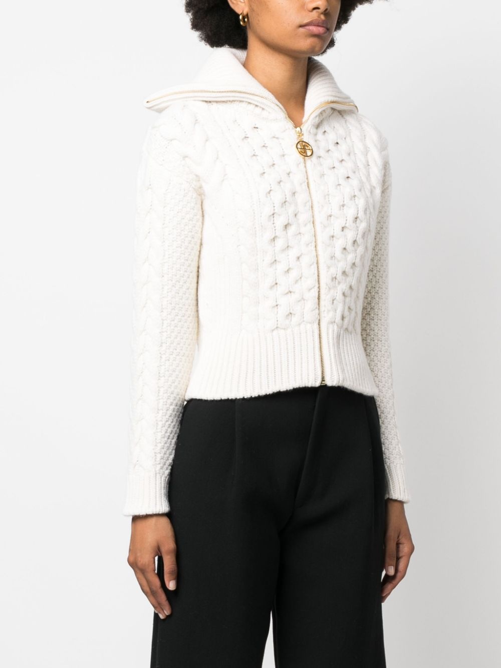 zip-fastening knitted jumper - 3