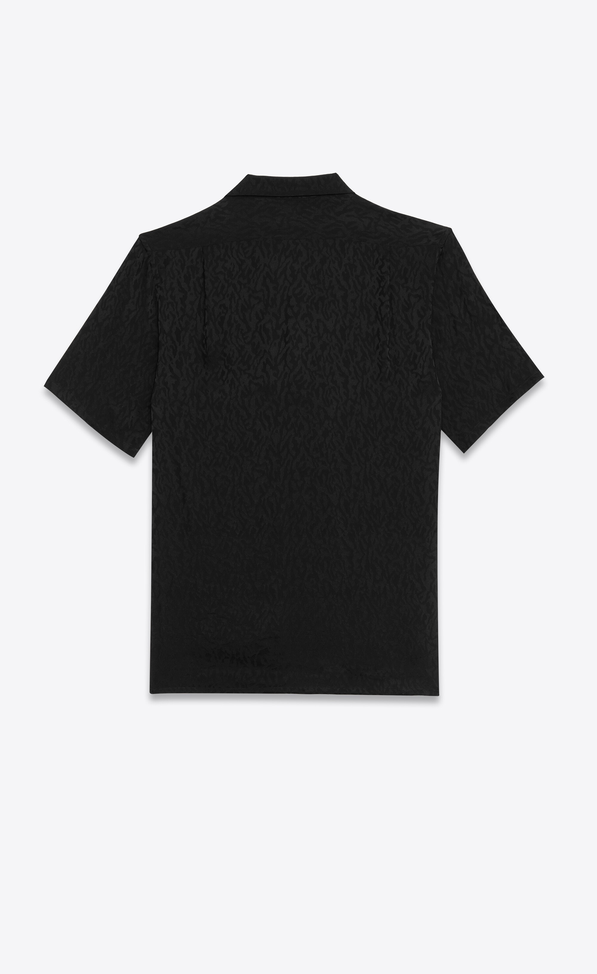 Black Camo Jacquard Silk Shirt - 3