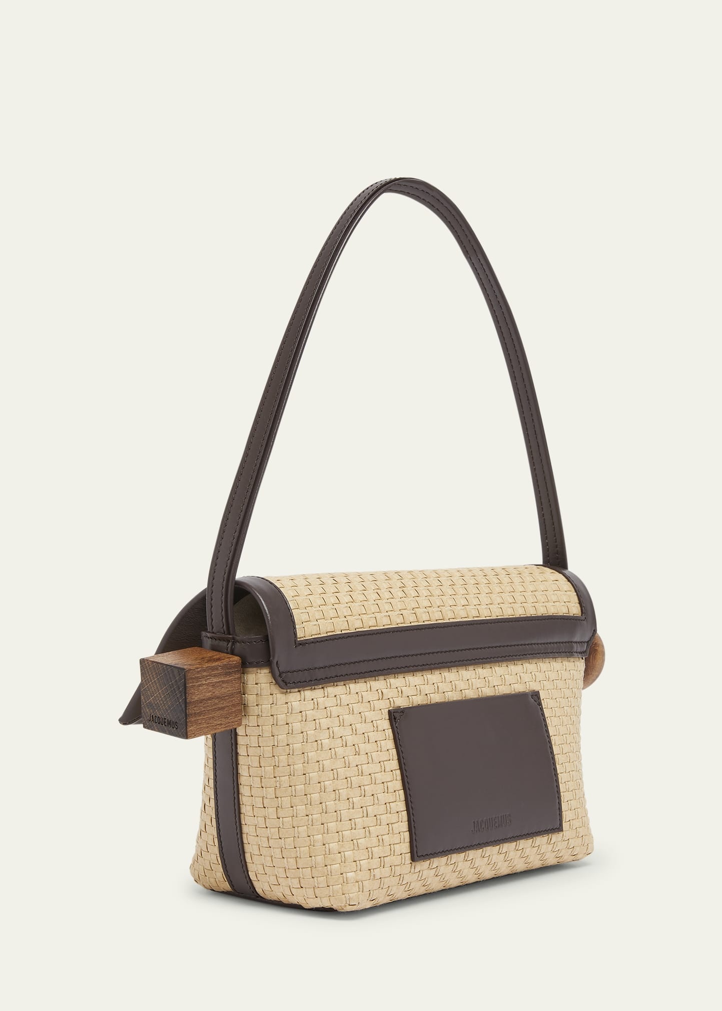 Le Rond Geometric Raffia Shoulder Bag - 3