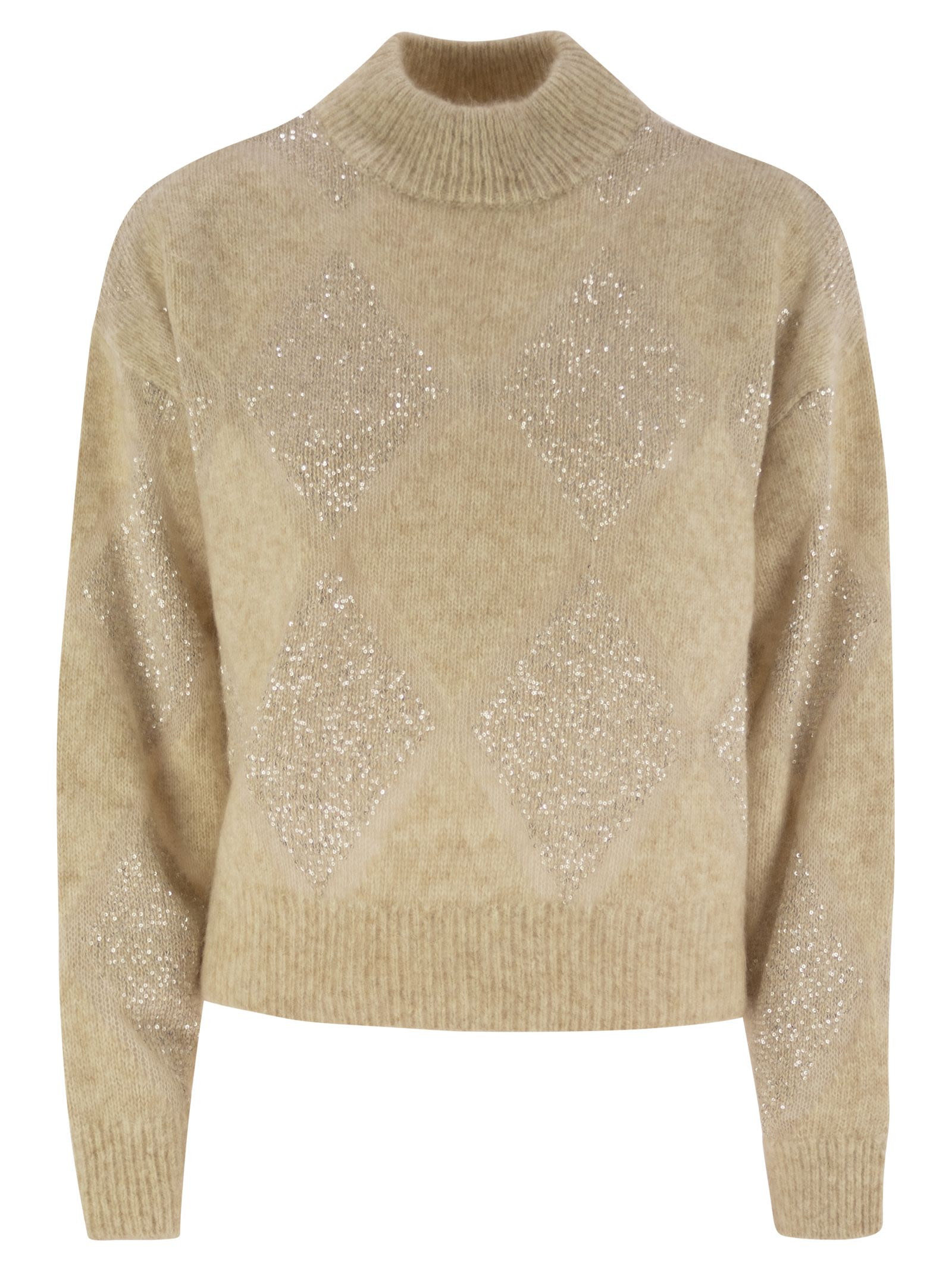 Brunello Cucinelli Women Dazzling Argyle Sweater In Wool And Mohair - 1