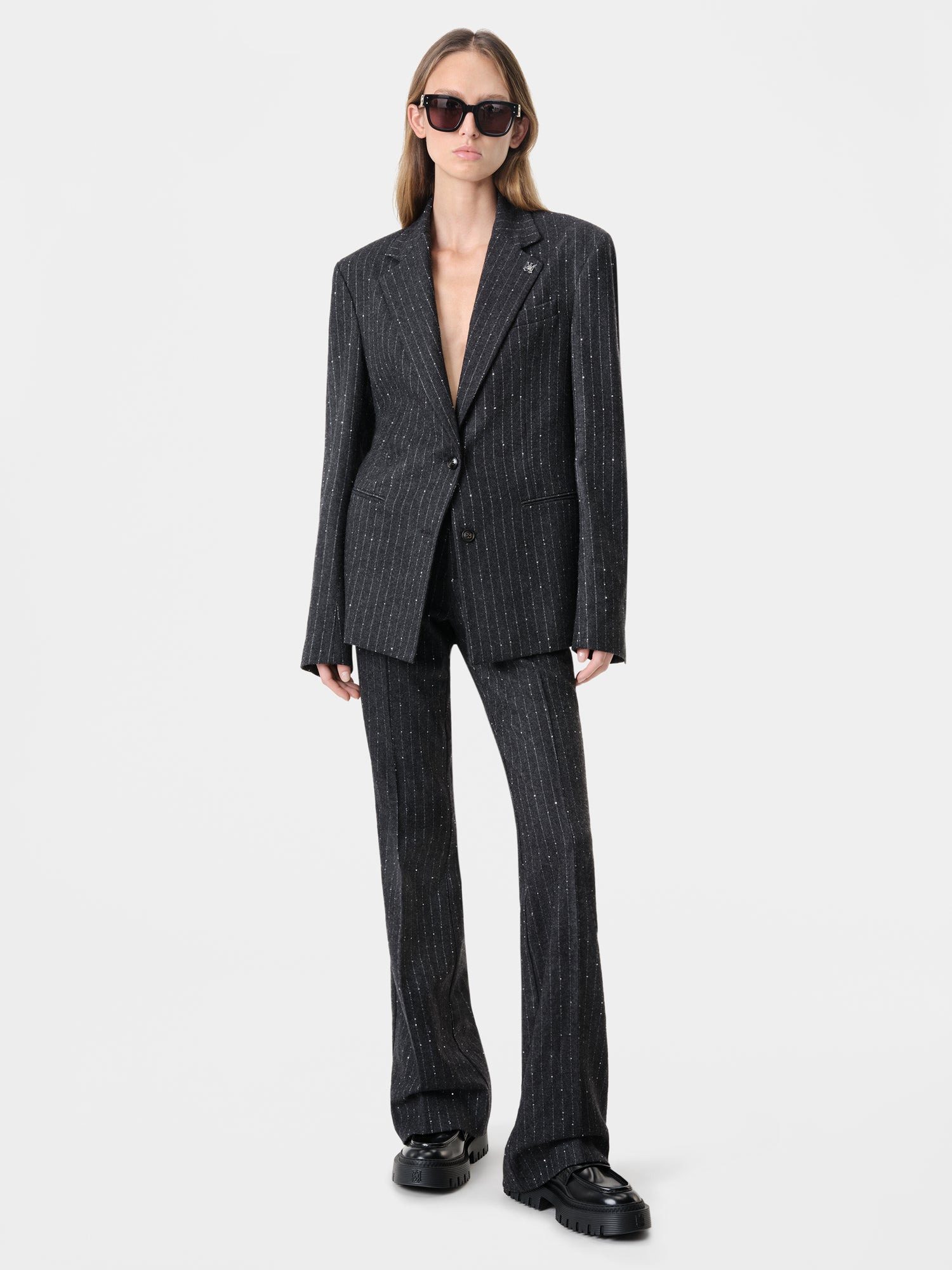 WOMEN'S SEQUIN PINSTRIPE KICK FLARE - 3