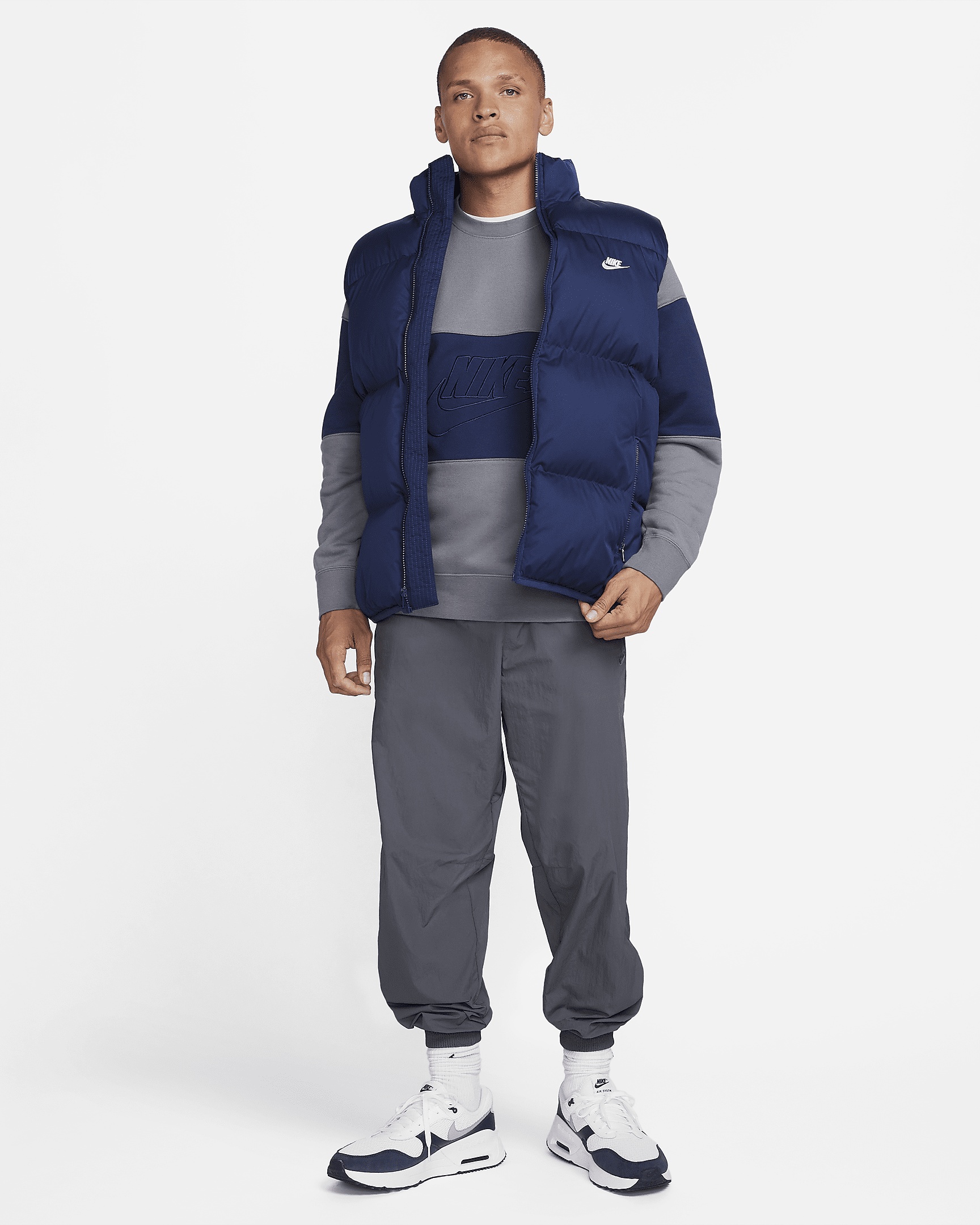 Nike Club Men's French Terry Color-Blocked Crew - 5