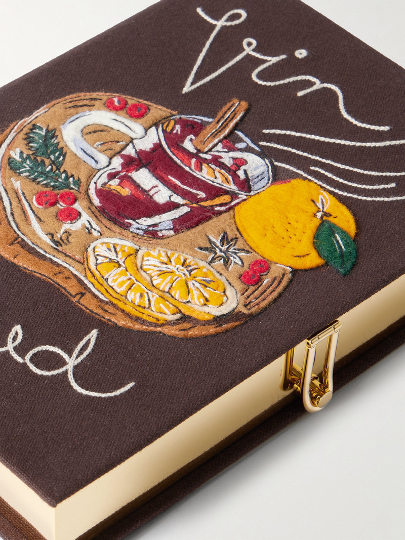 Vin Chaud Embroidered Appliquéd Canvas Clutch 4