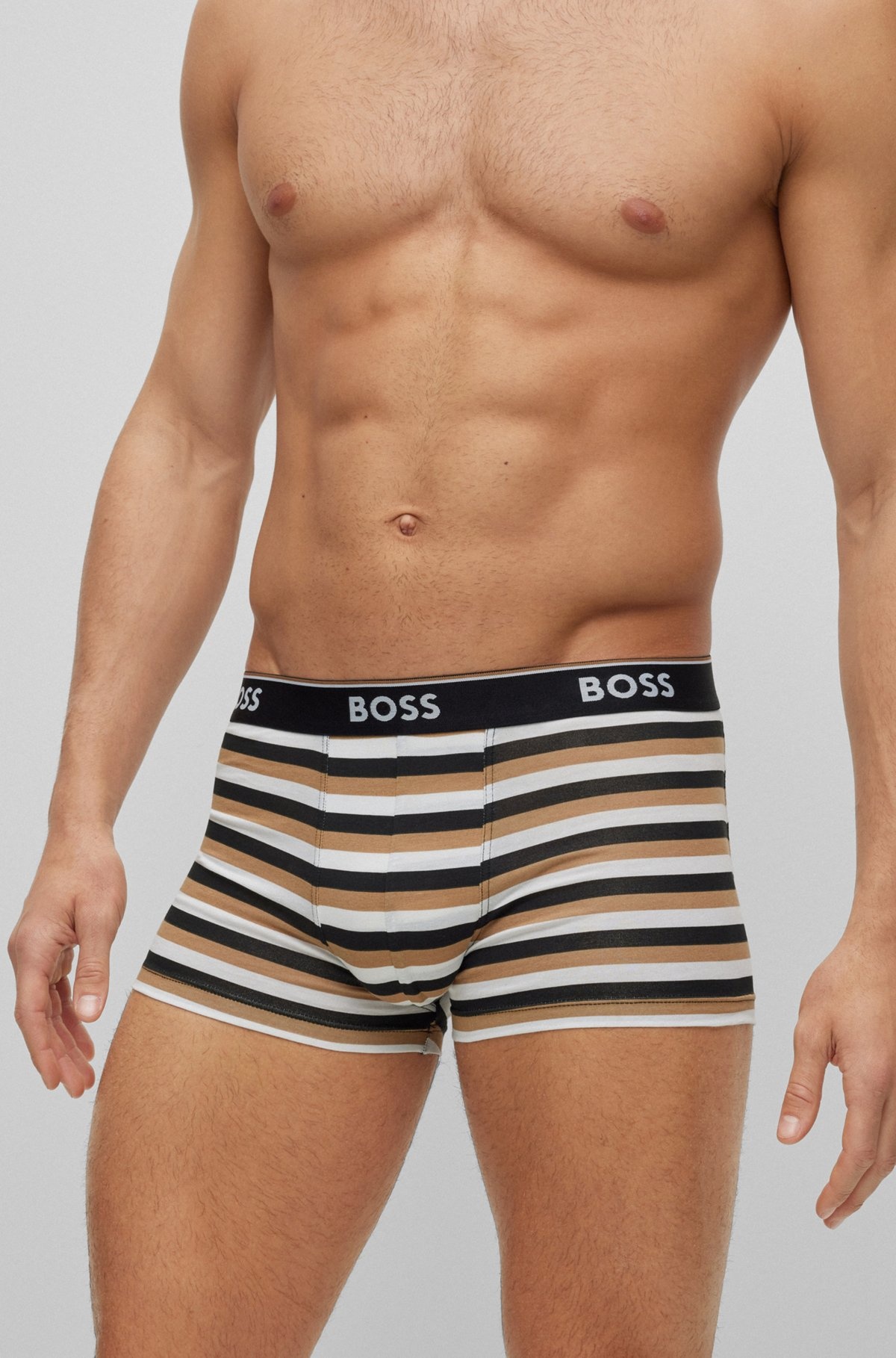 THREE-PACK OF STRETCH-COTTON TRUNKS WITH LOGO WAISTBANDS - 4