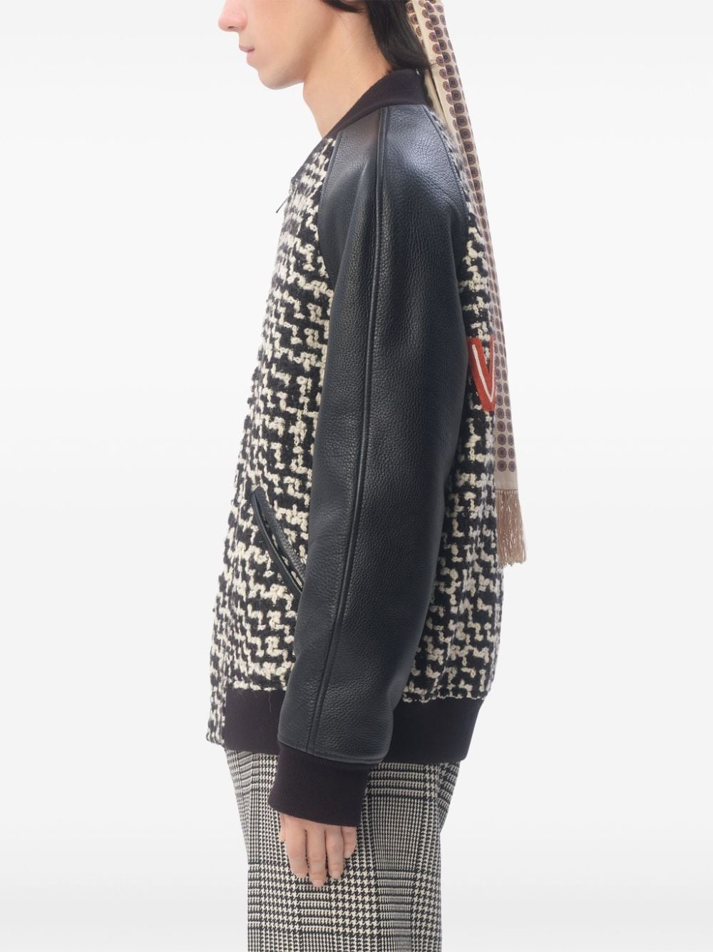 tweed detailing bomber jacket - 5