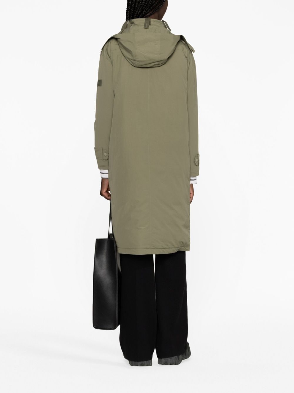 hooded padded trench coat - 3