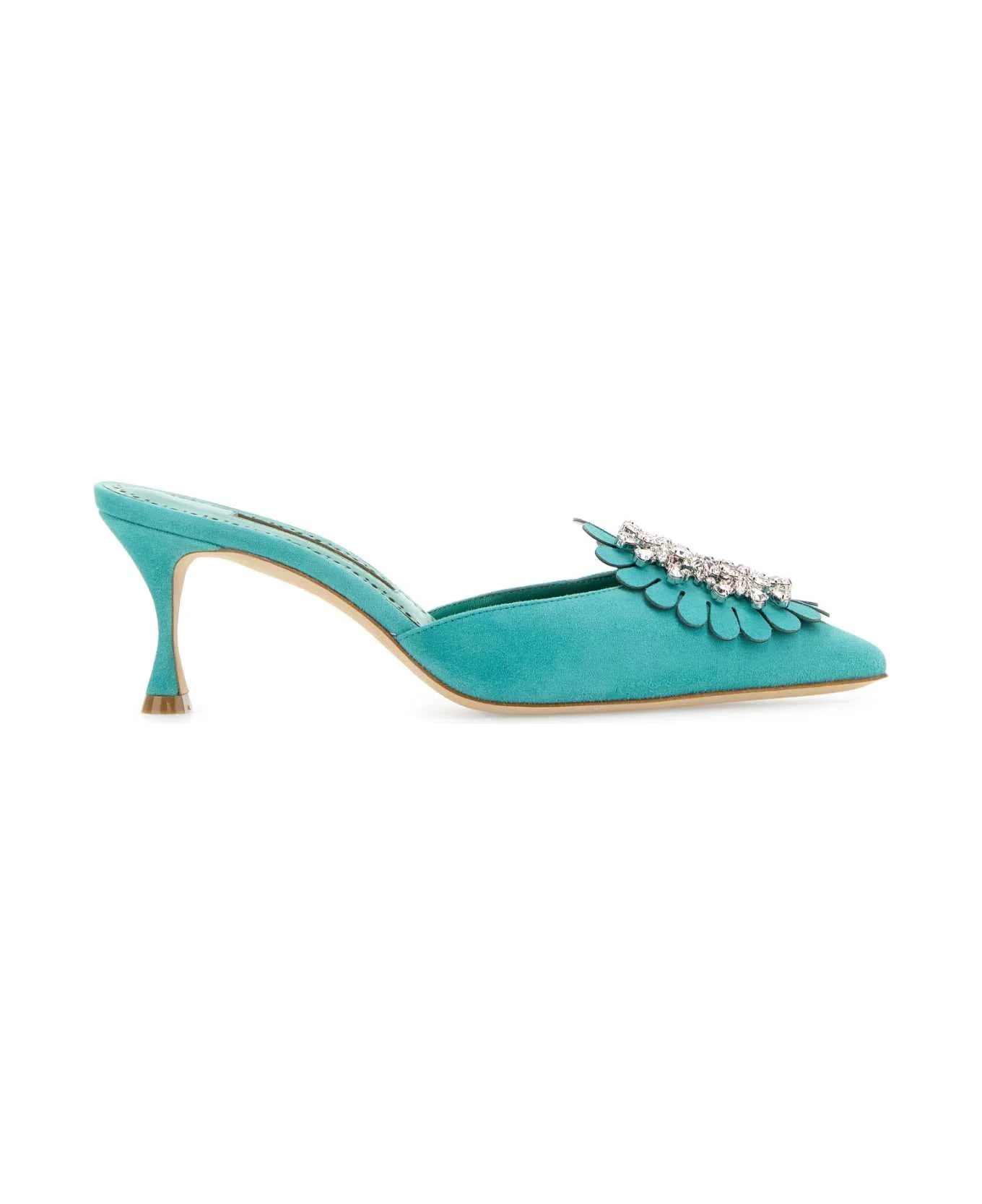 Turquoise Suede Shogmu Mules - 1