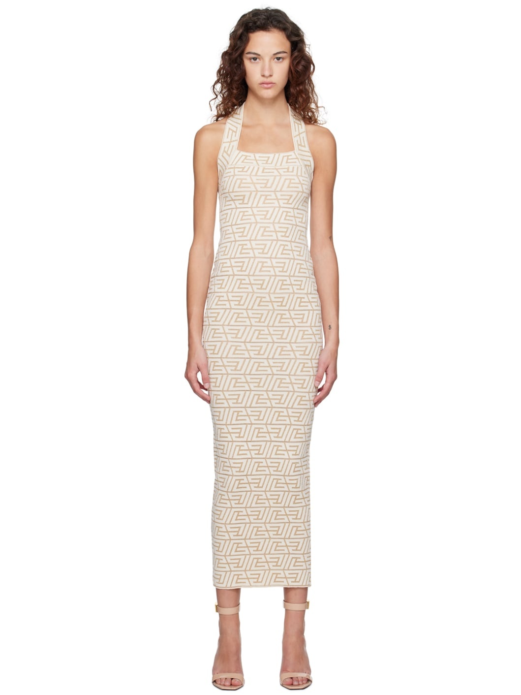 Off-White Monogrammed Maxi Dress - 1