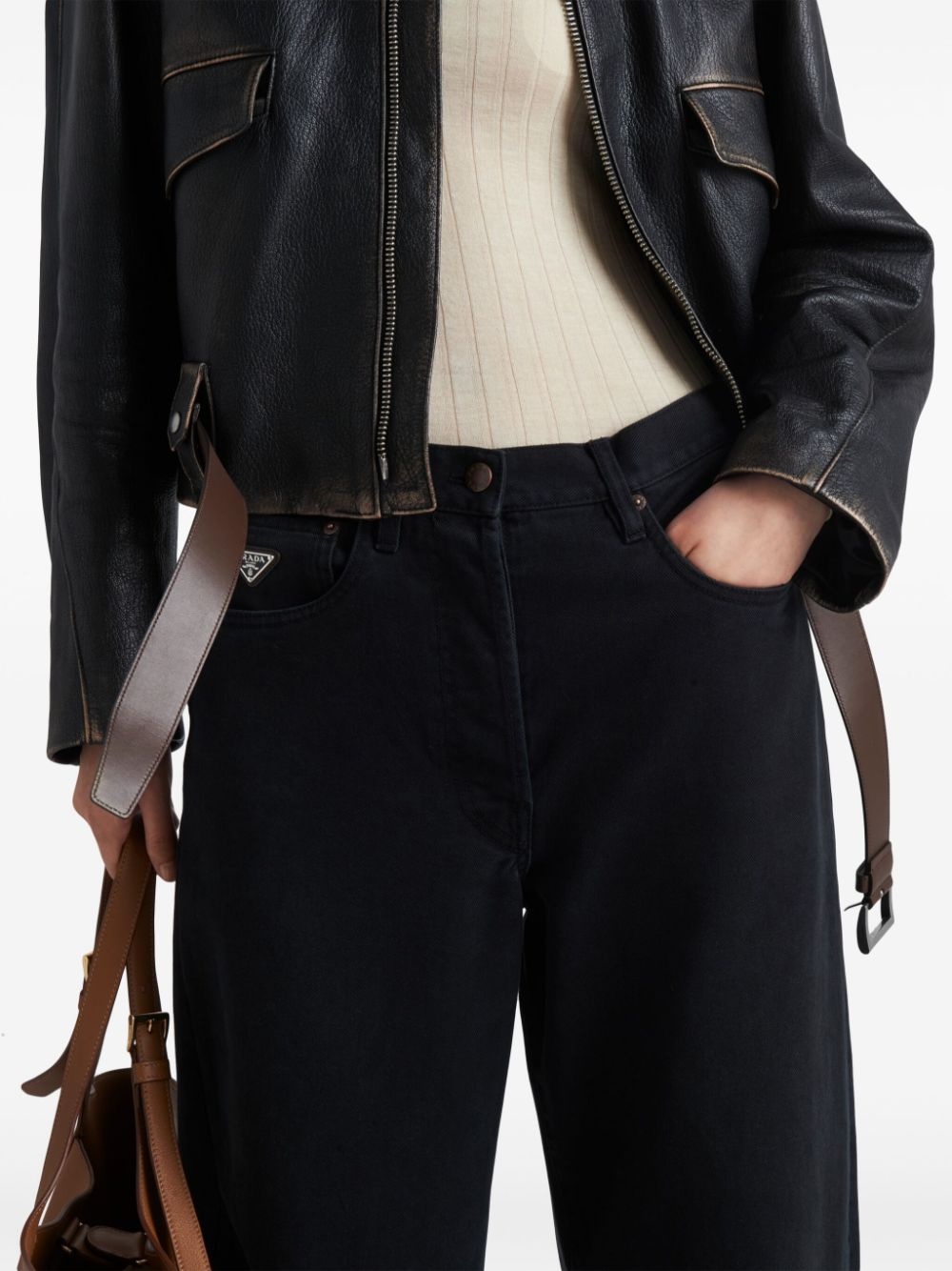wide-leg selvedge jeans - 6
