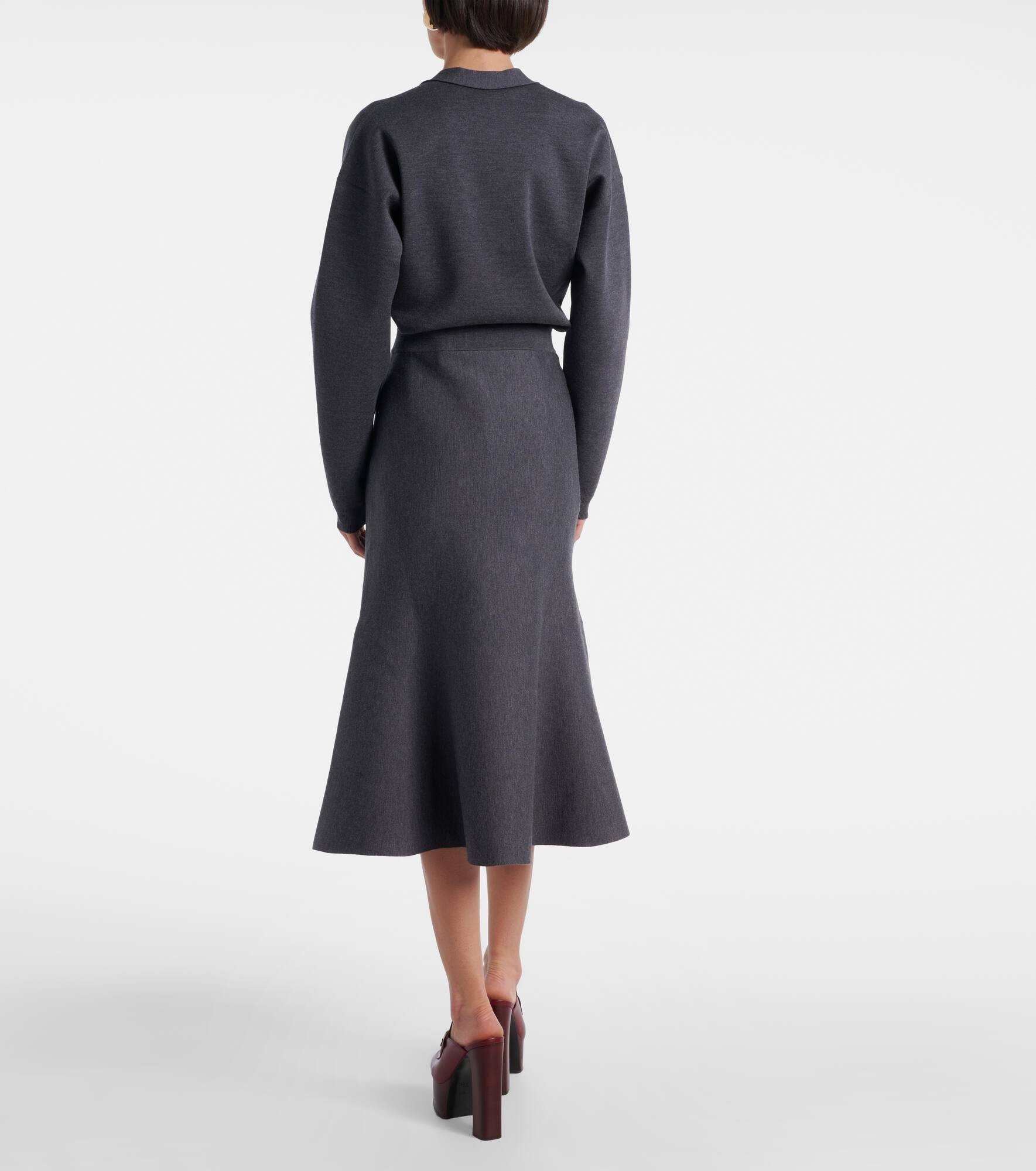 Wool-blend midi skirt - 3