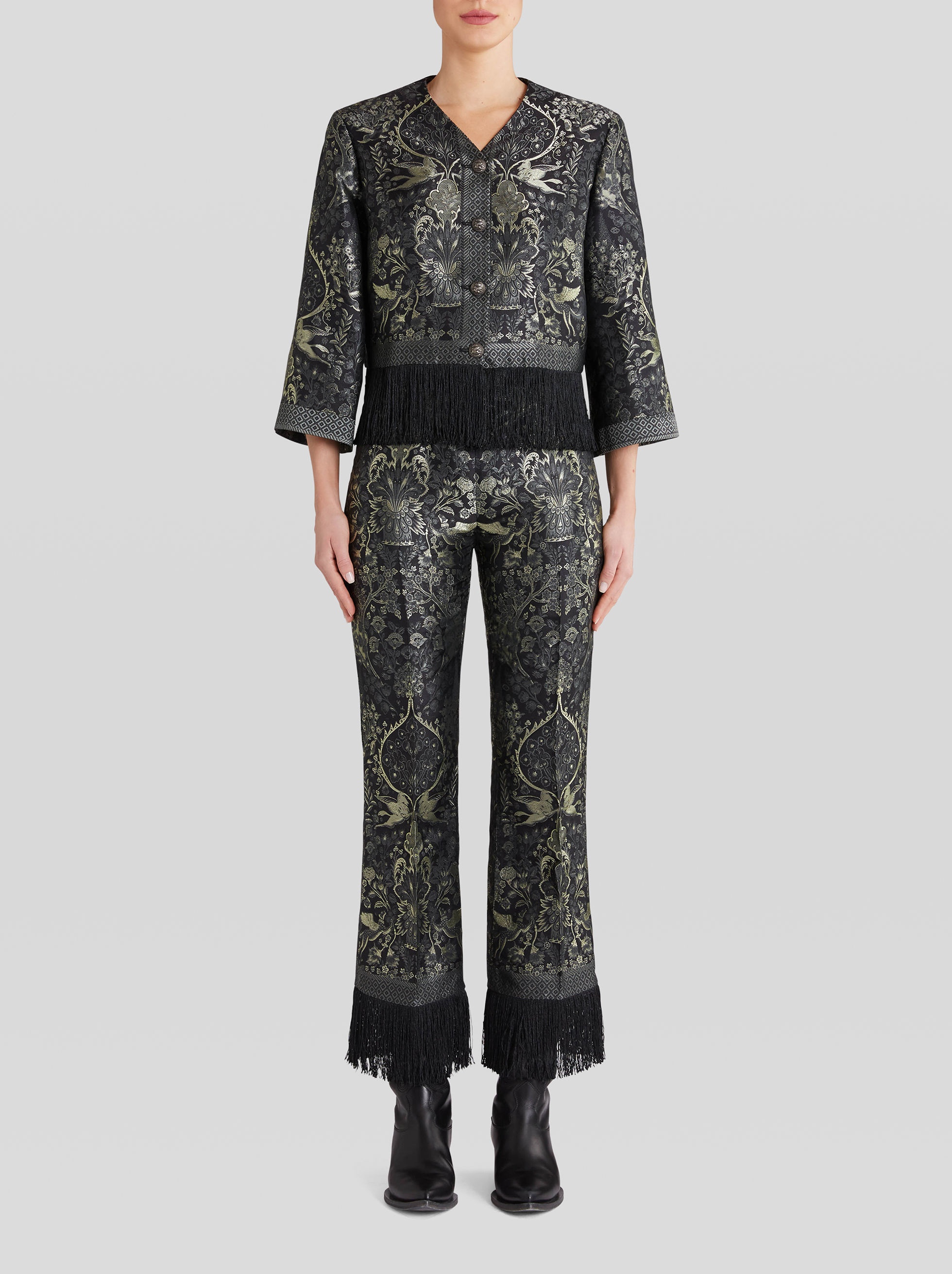 MINI JACQUARD JACKET WITH FRINGE - 3
