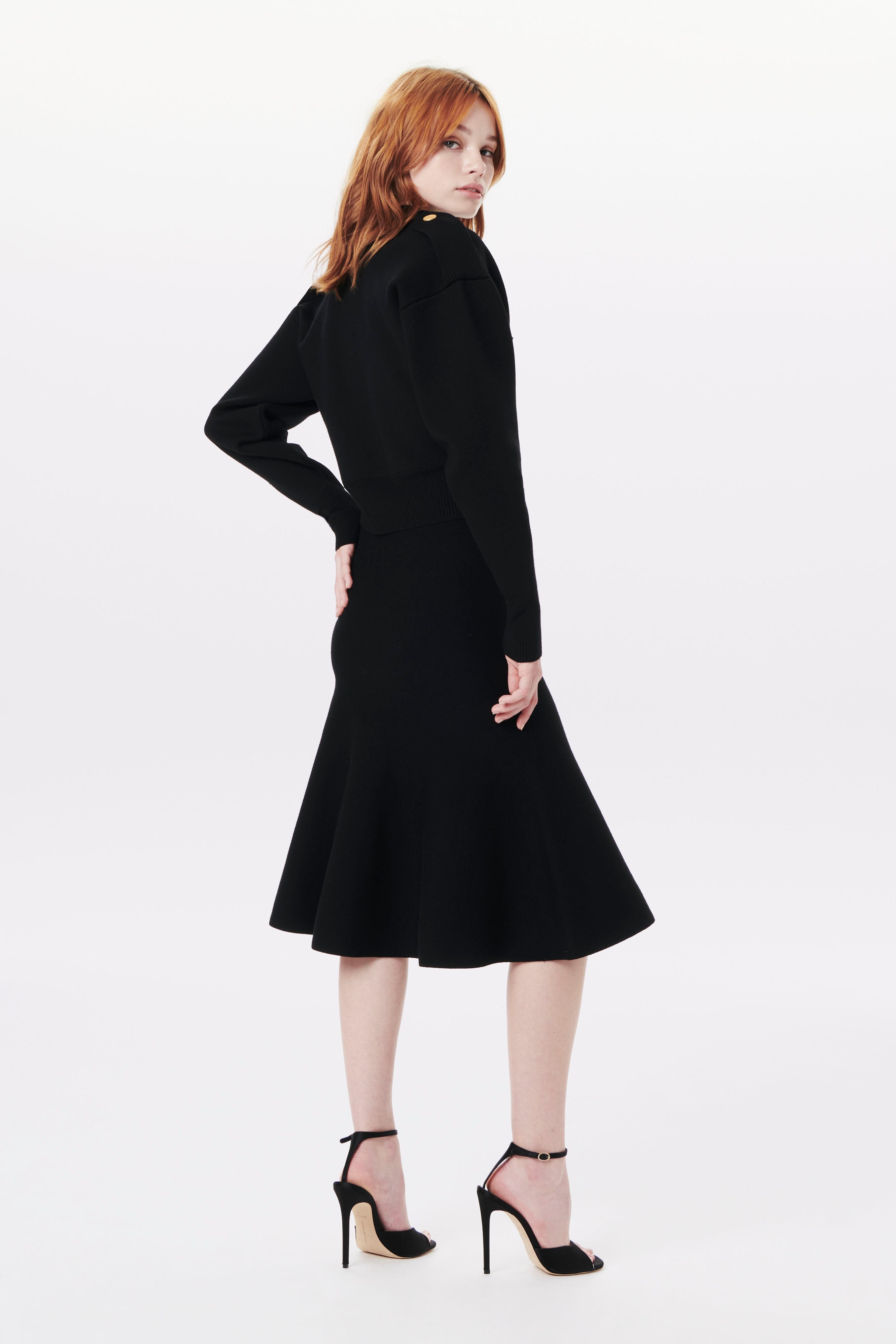 Button Detail Cardigan in Black - 5