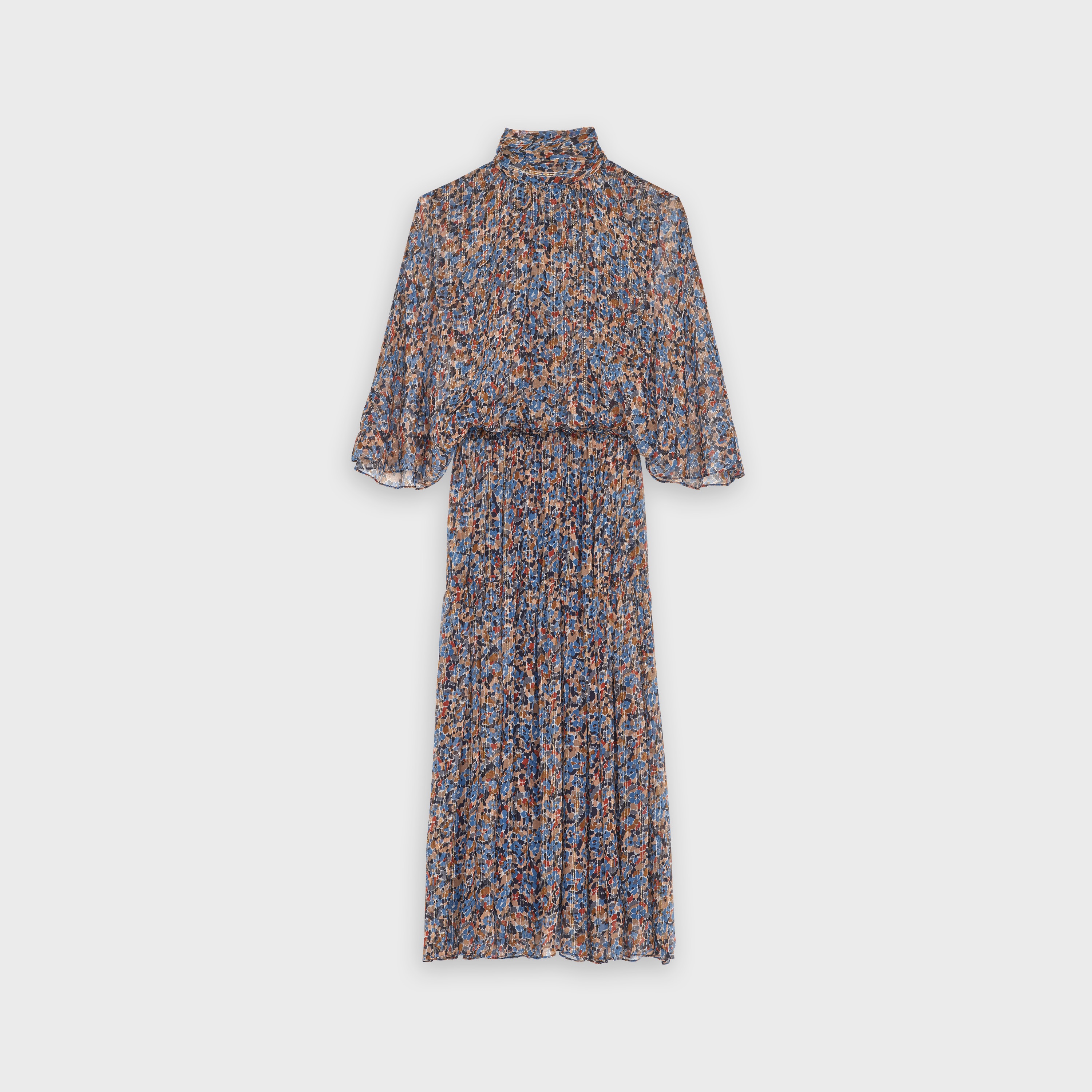 'LAVALLIÈRE' DRESS IN PRINTED SILK LAMÉ - 2