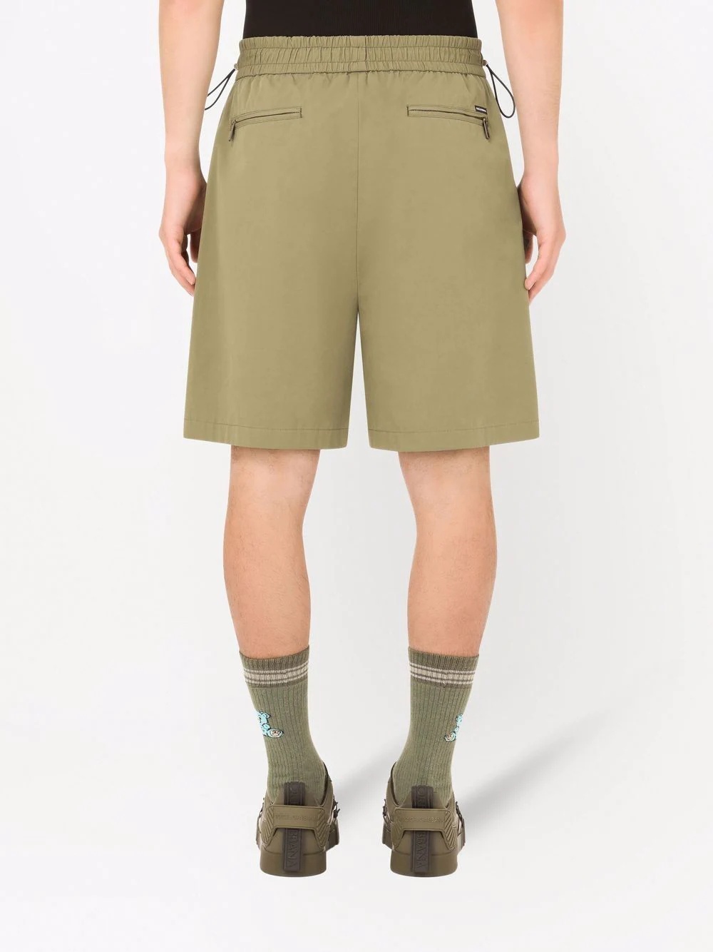 drawstring cargo shorts - 4