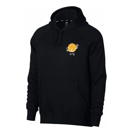 Nike 꽃 인쇄 양털 스웨터 검정 937836-010 - 1
