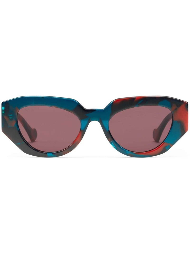 geometric-frame tinted sunglasses 1