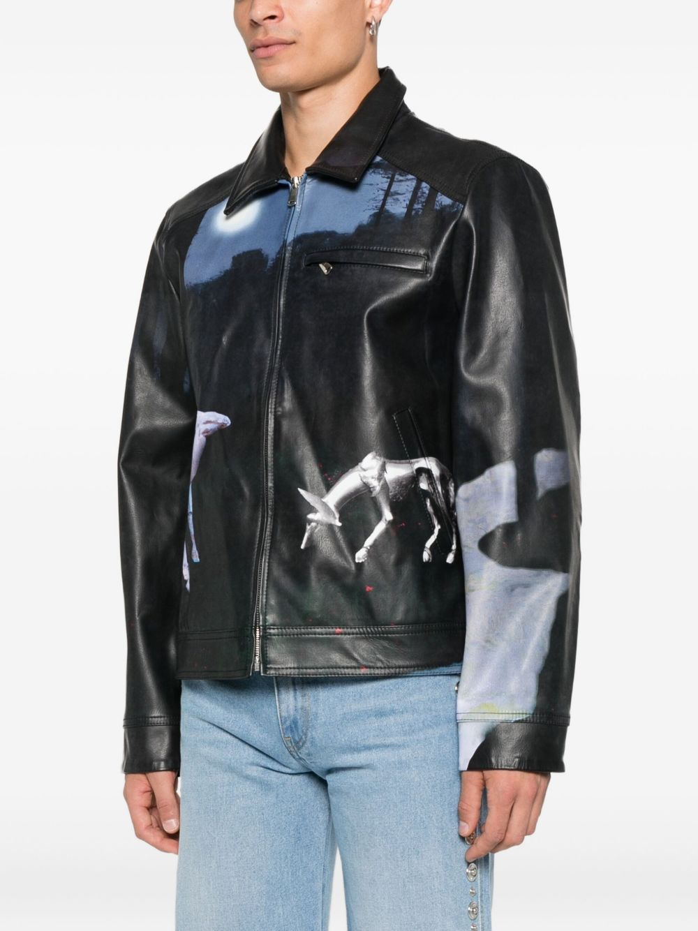 graphic-print jacket - 3