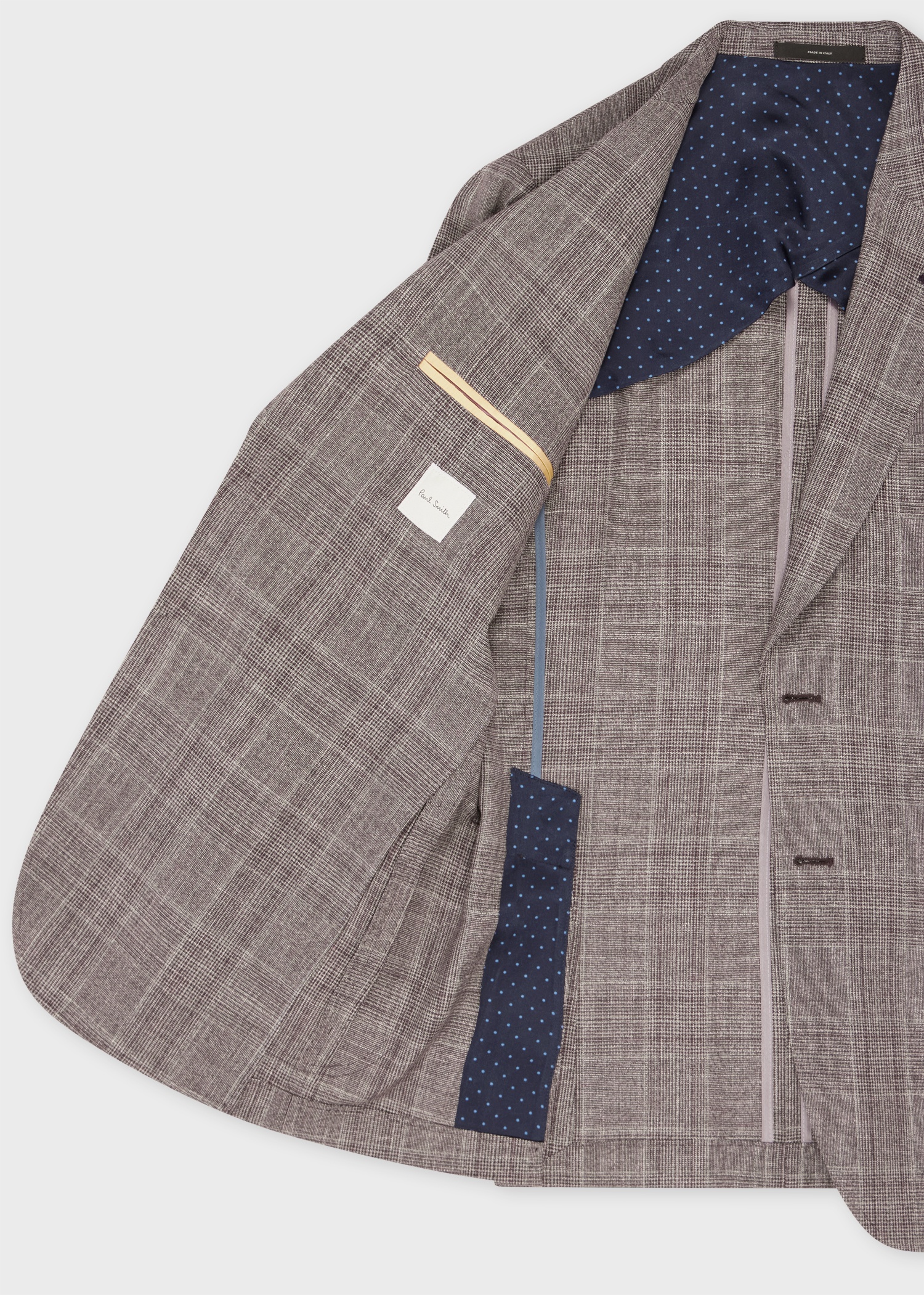 Grey Check Wool-Silk Buggy-Lined Blazer - 4