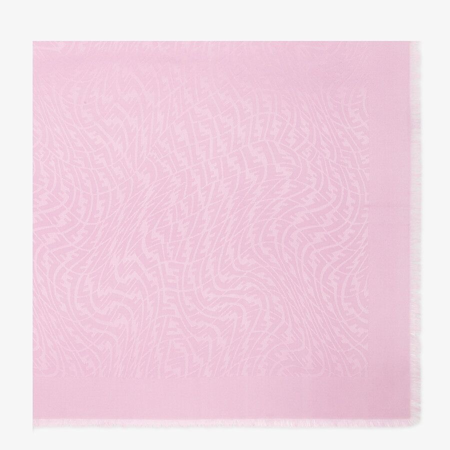 Pink silk and wool shawl - 1