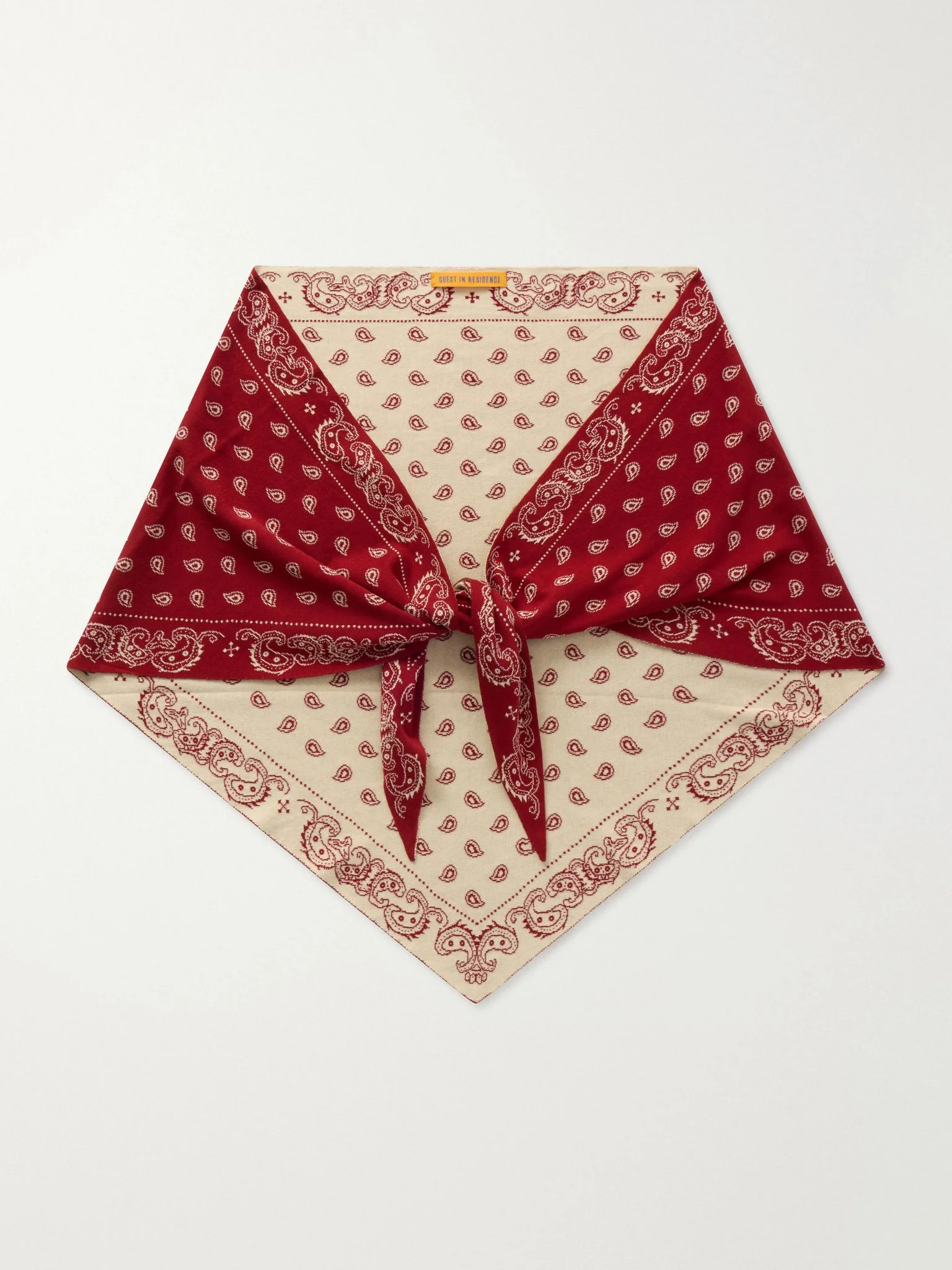 The Wild Rag cotton and silk-blend jacquard scarf Red - 1