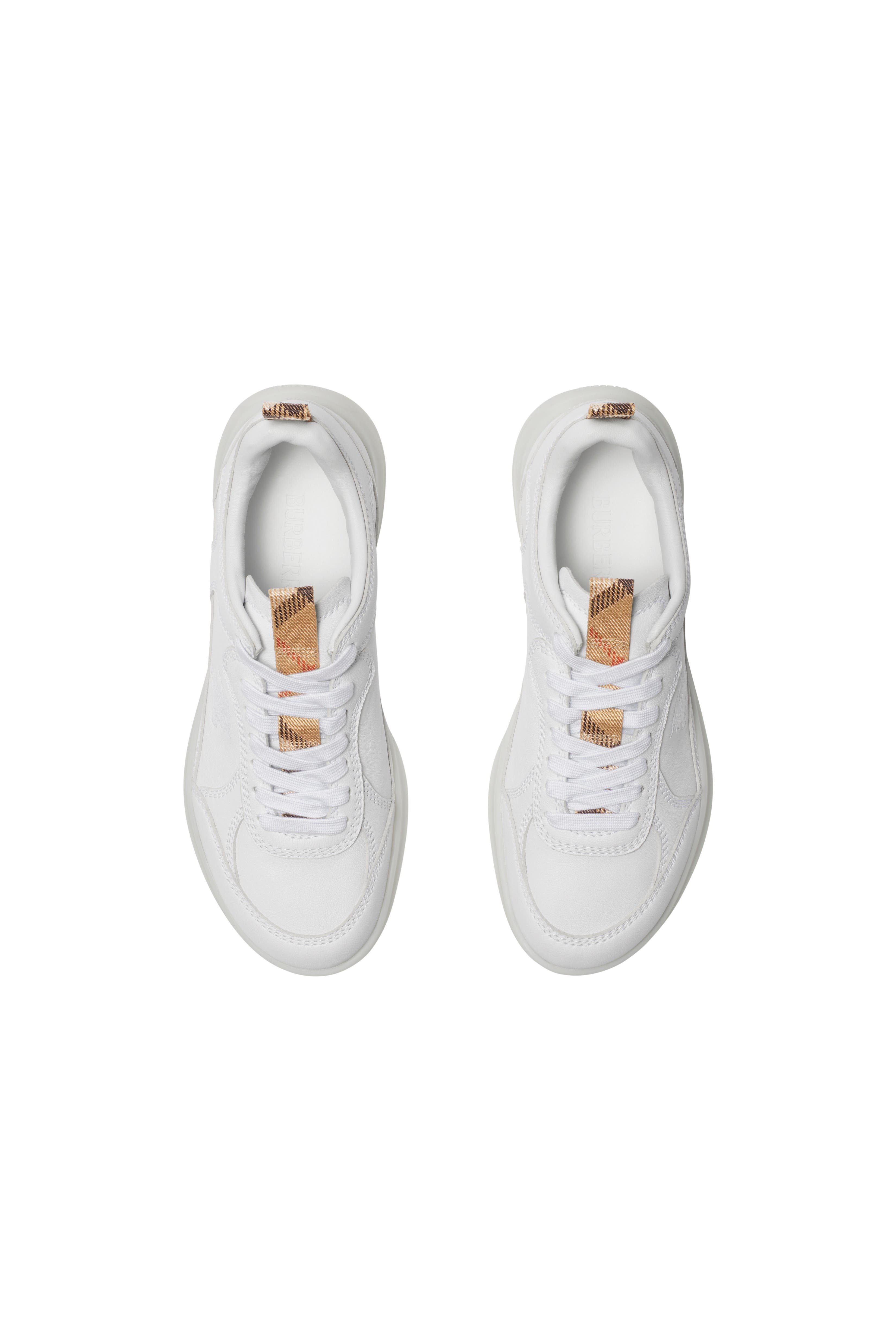 burberry Leather Matrix Sneakers in Optic White at Nordstrom - 5
