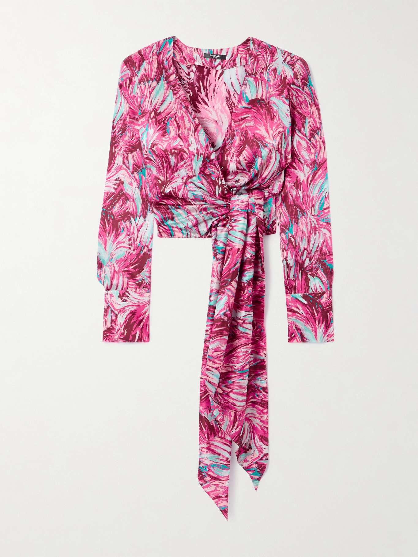 Printed silk-satin blouse - 1