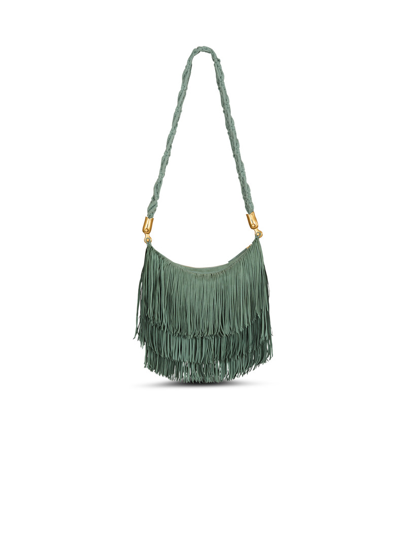 Ébène Hobo fringed suede bag 7
