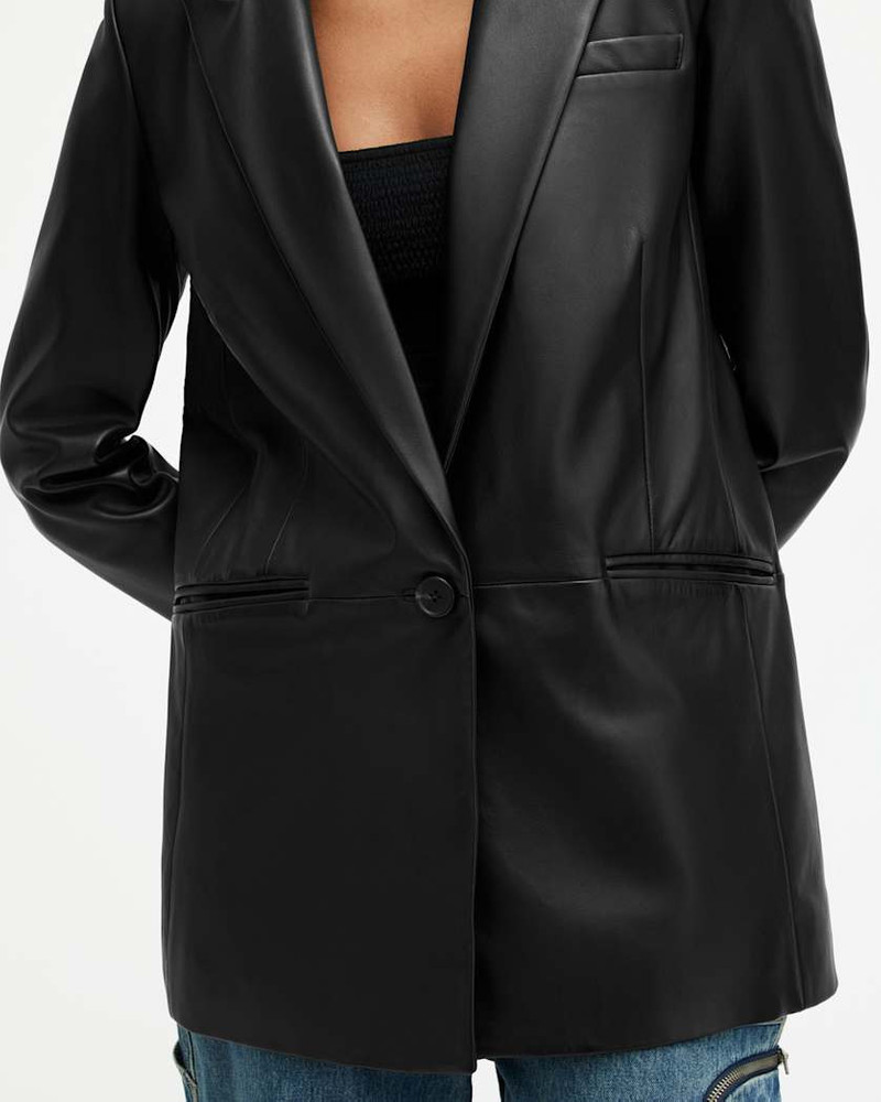 DERI SINGLE BREASTED LEATHER BLAZER 5