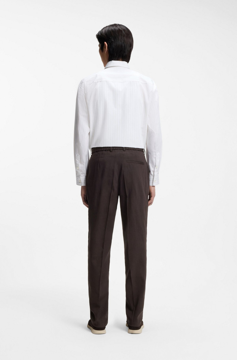 TAPERED-FIT TROUSERS IN A LINEN BLEND 4