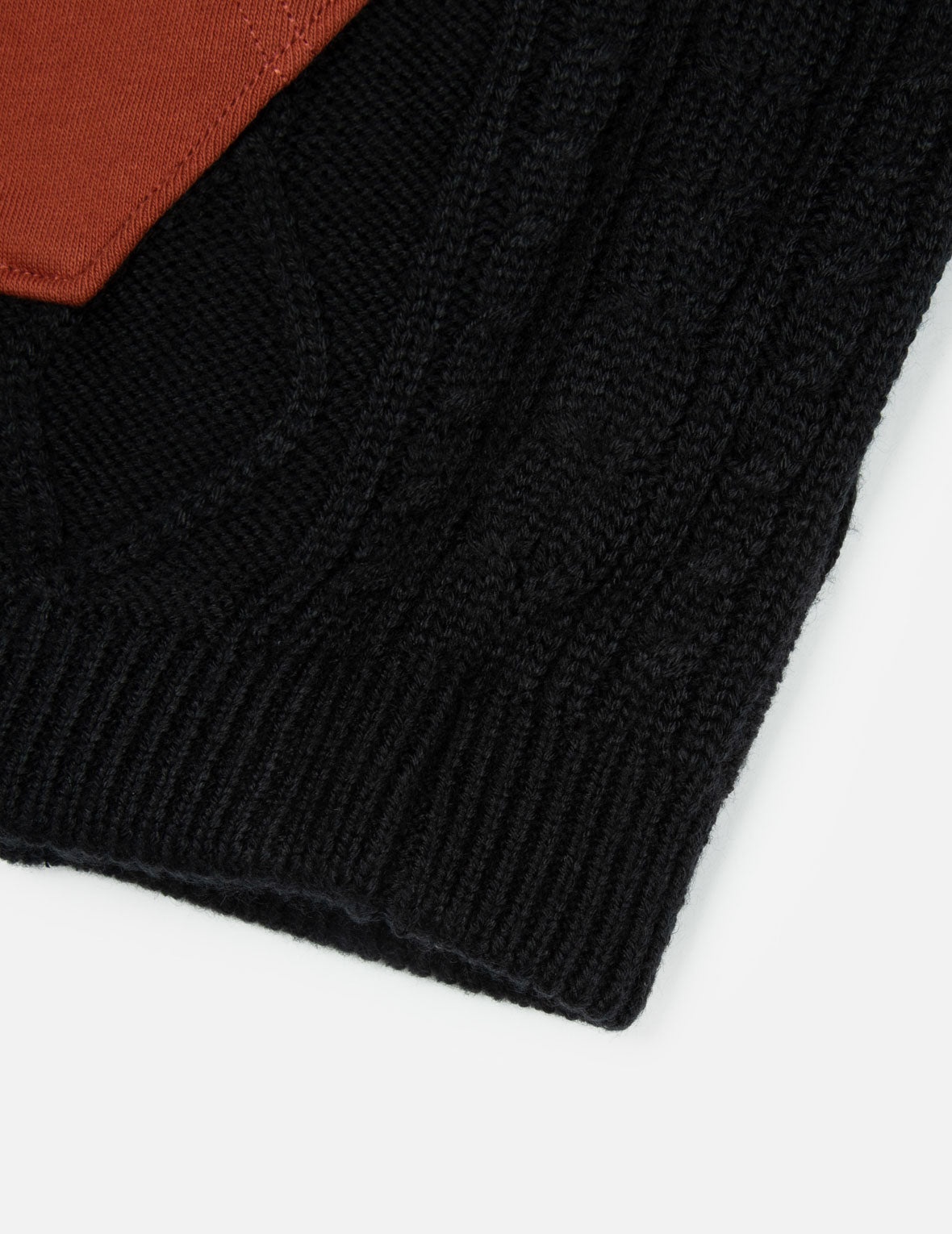 Patchwork Seagull Embroidery Cable-Knit Relax Fit Sweater - 8