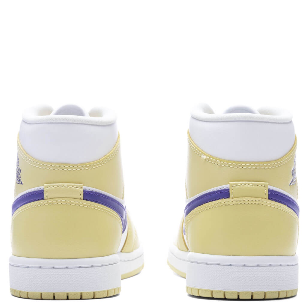 AIR JORDAN 1 MID WOMEN'S - LEMON WASH/LAPIS/WHITE - 4