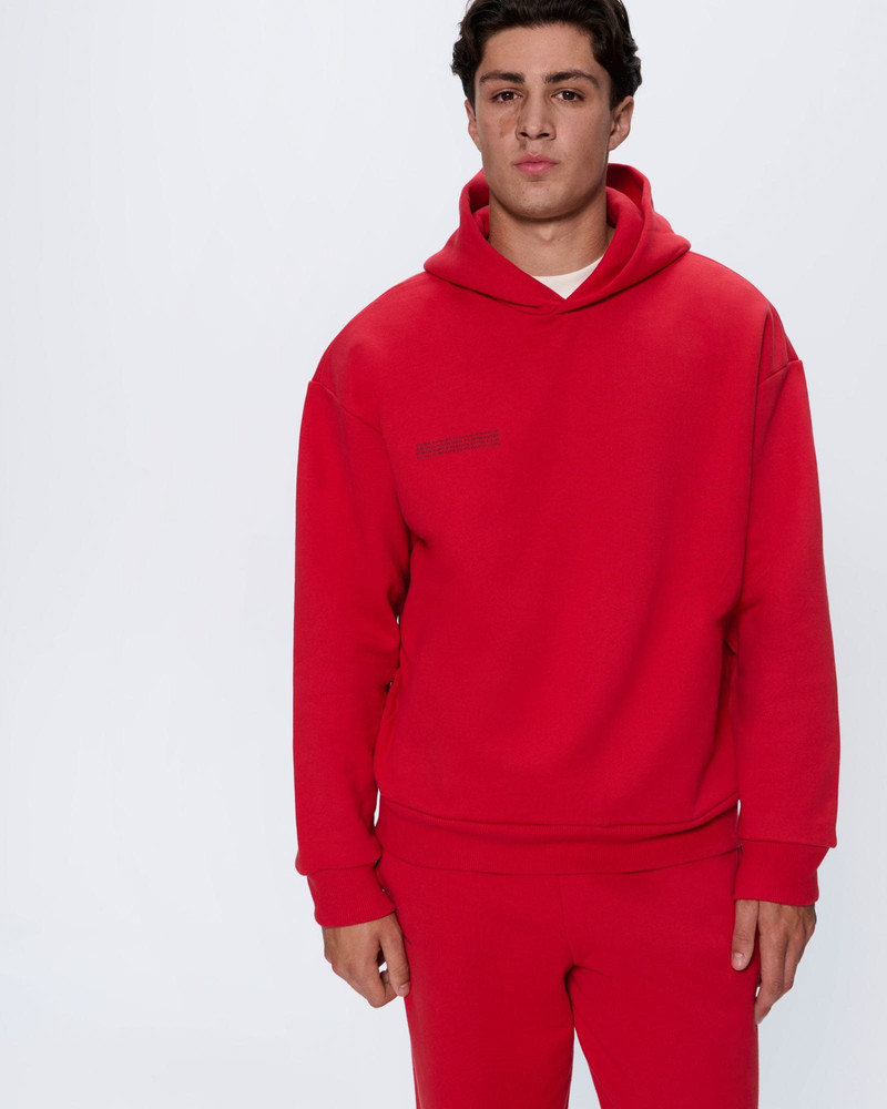 PANGAIA Mens 365 Heavyweight Hoodie - Goji Red outlook