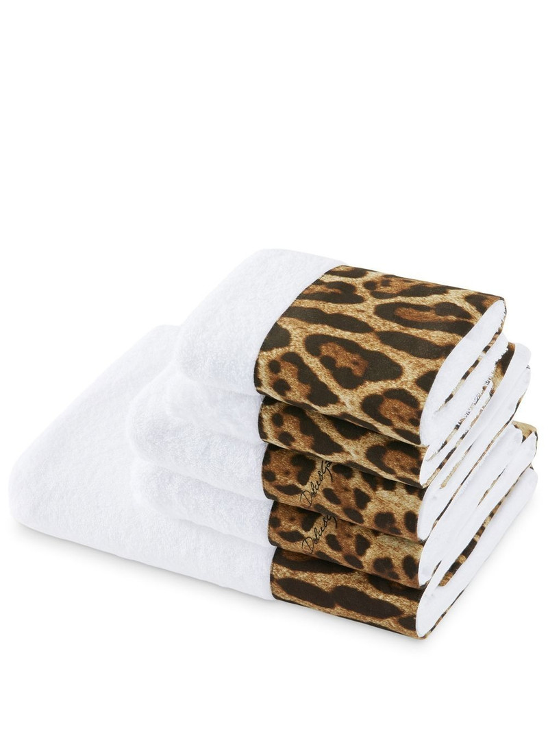 set of five terry cotton towels 1
